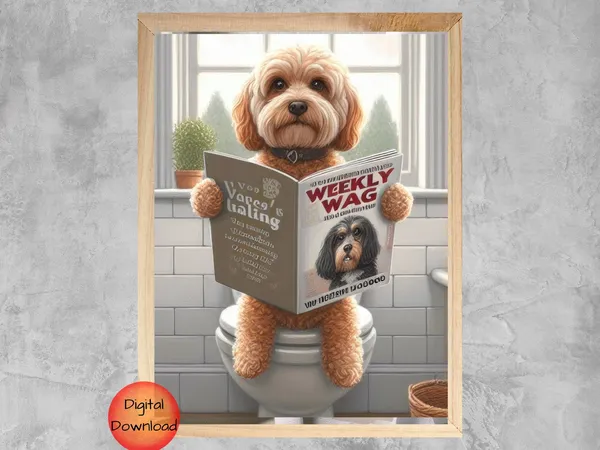 Funny Cockapoo Toilet Humour Bathroom Wall Art