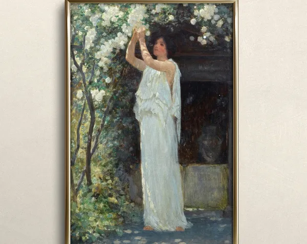Springtime Woman Figure Vintage Spring Art Print