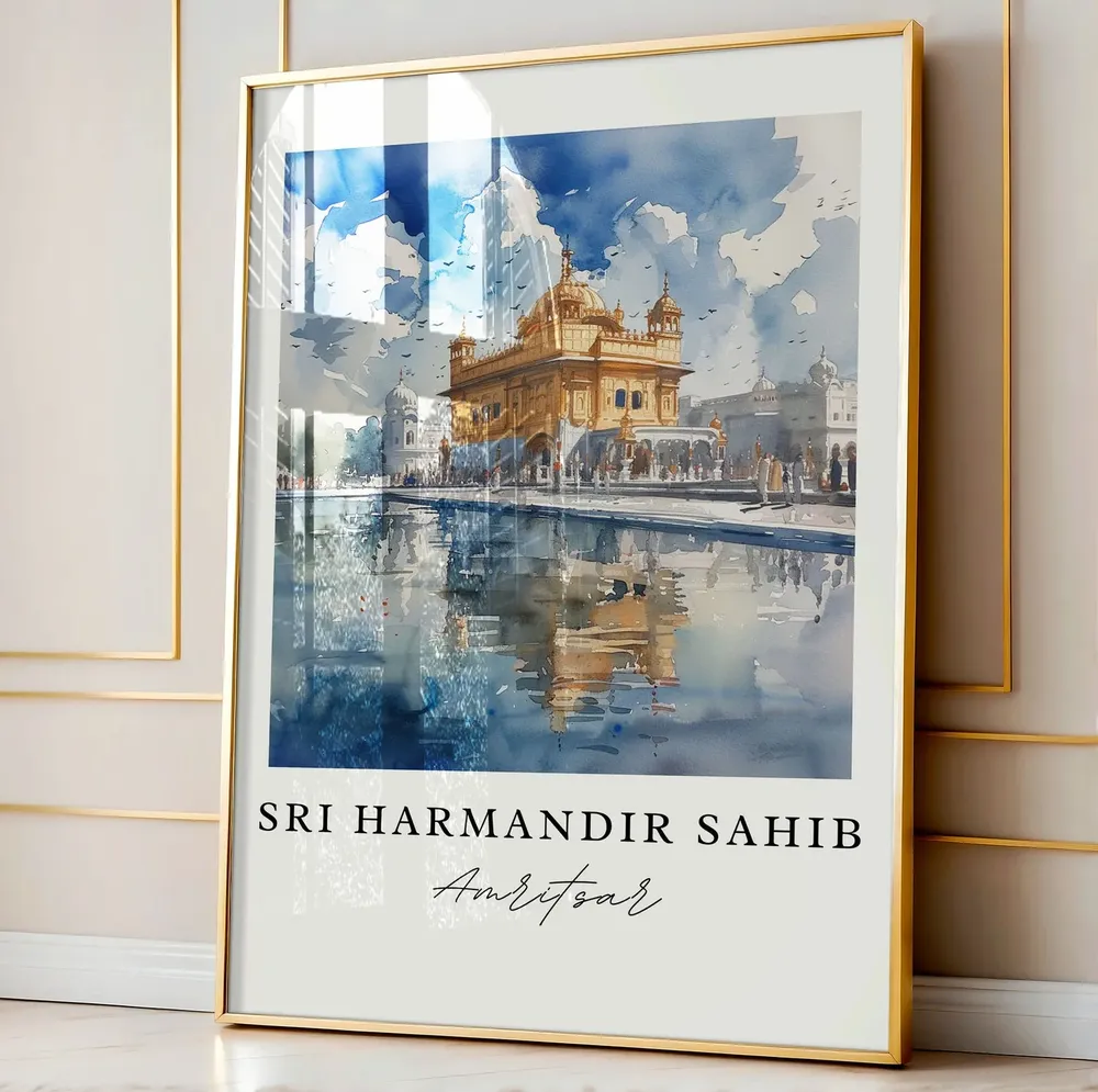 Sri Harmandir Sahib Travel Poster, Amritsar Temple - Image 4