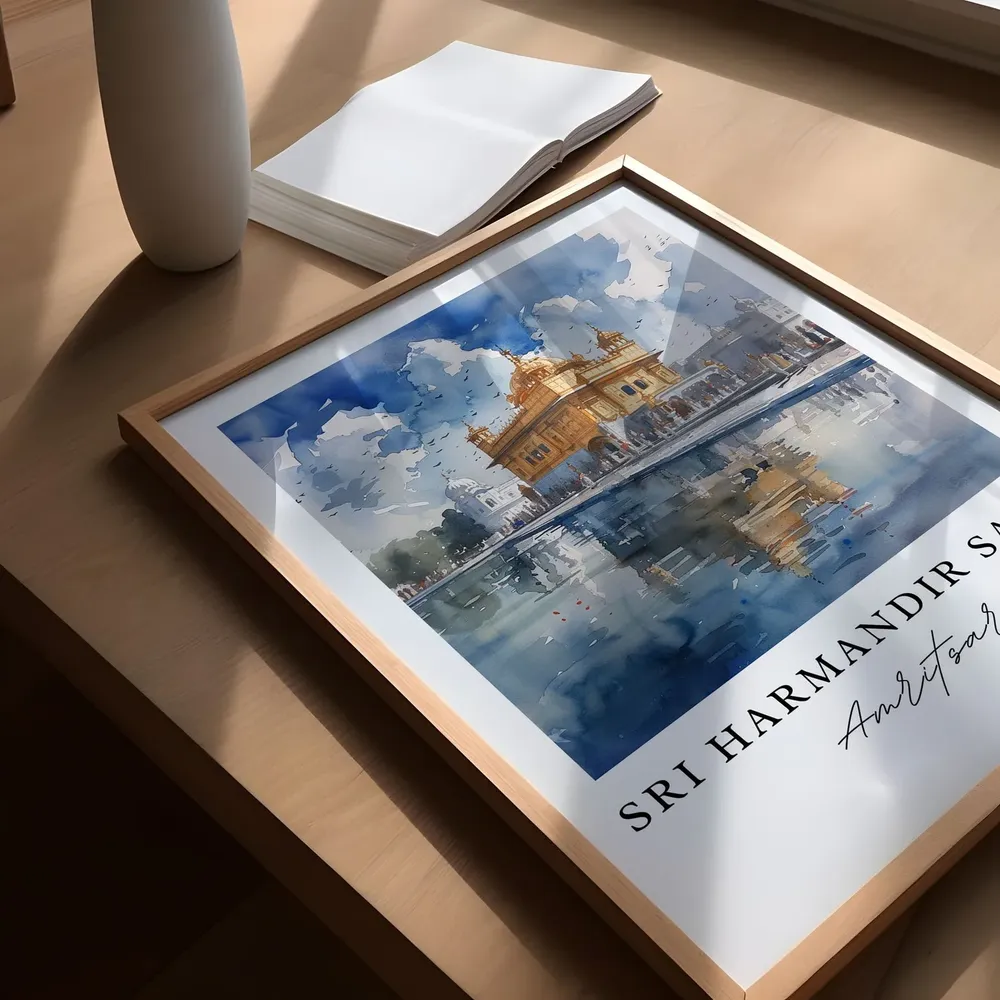 Sri Harmandir Sahib Travel Poster, Amritsar Temple - Image 5