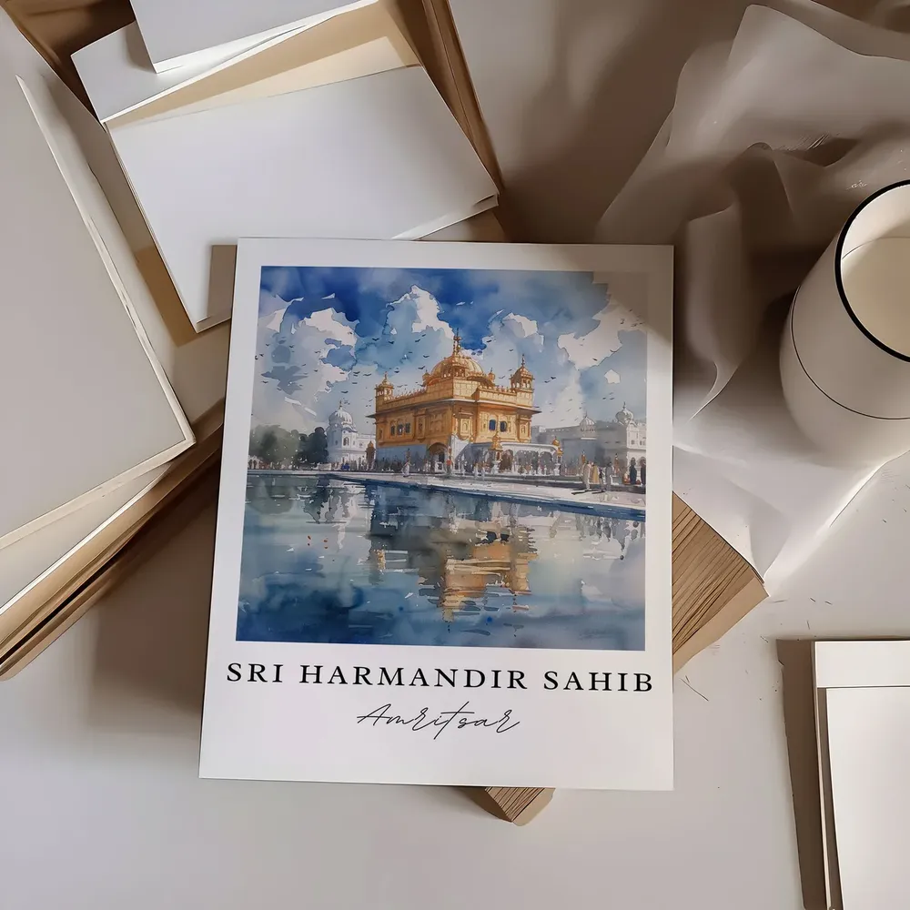 Sri Harmandir Sahib Travel Poster, Amritsar Temple - Image 6