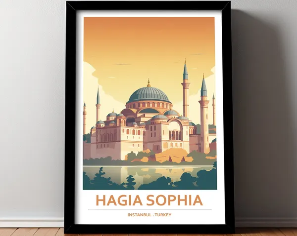 Hagia Sophia Travel Poster, Home Decor Art Print