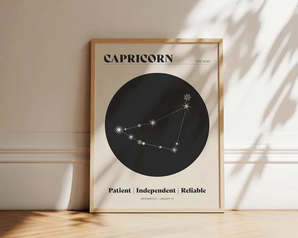 Capricorn Star Constellation Art Print, Neutral Decor