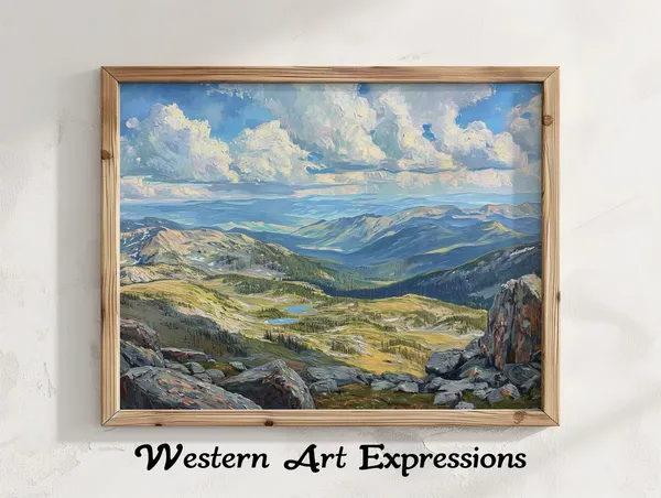 Mount Evans Colorado Oil Painting Landscape Art Print