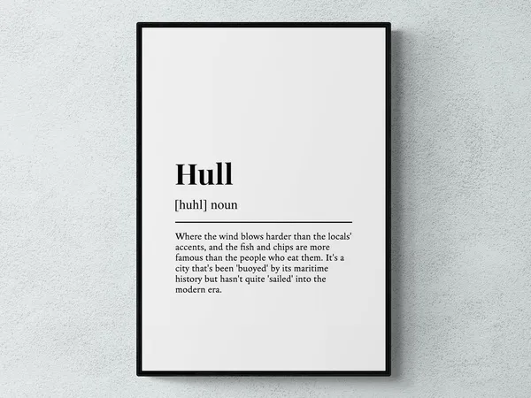 Hull Funny Definition, Humorous Typography Art Print
