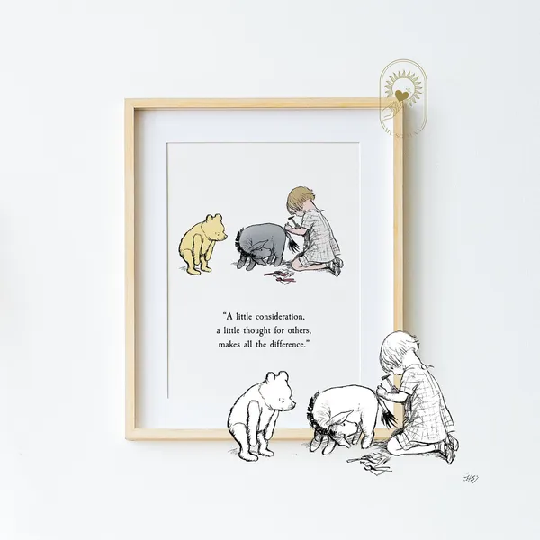 Winnie the Pooh Friendship Quote Nursery Art Print