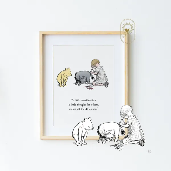 Winnie The Pooh Quote Nursery Wall Art Decor