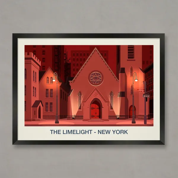 The Limelight New York Travel Poster, Nightclub Venue