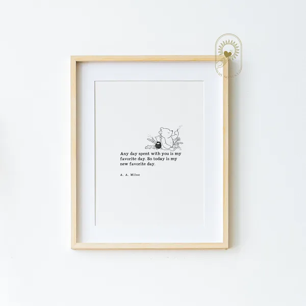 Winnie The Pooh Minimalist Nursery Quote Art Print