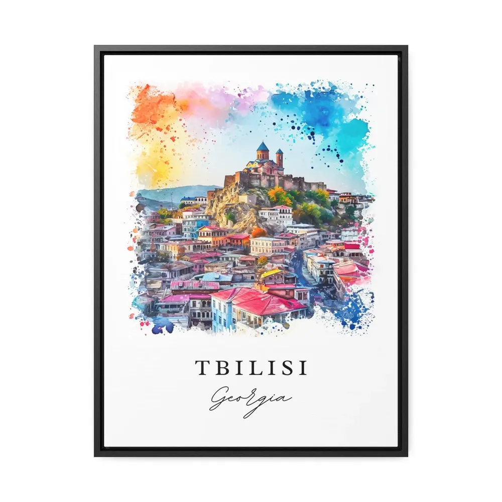 Tbilisi Watercolor Travel Poster, Georgia Custom Text - Image 3