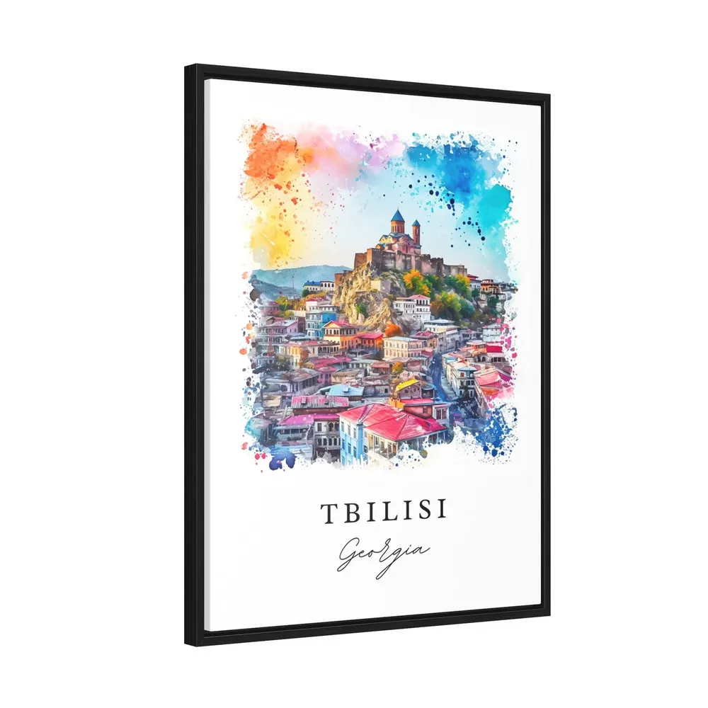 Tbilisi Watercolor Travel Poster, Georgia Custom Text - Image 2