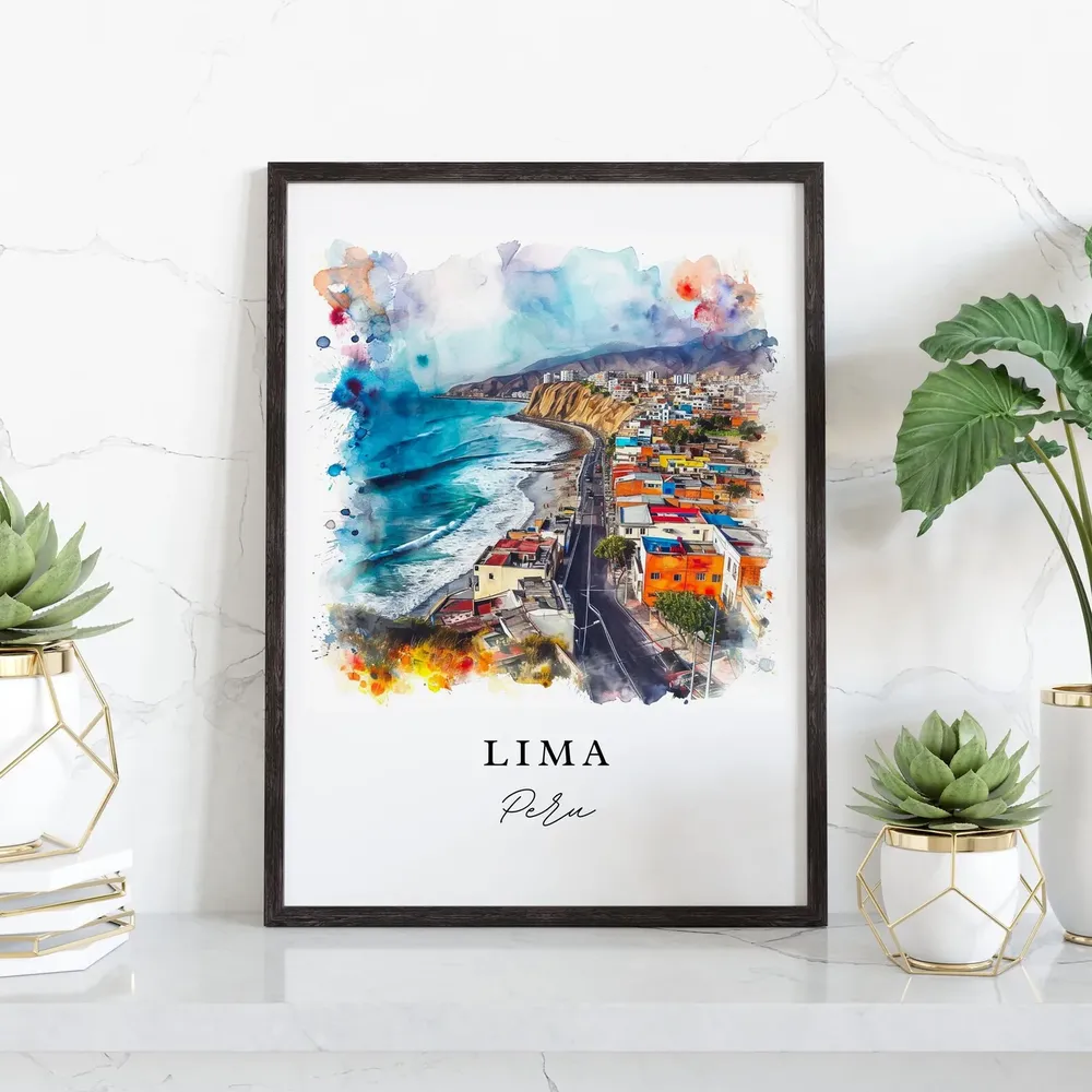 Lima Peru Custom Text Art Print, Latin America - Image 3