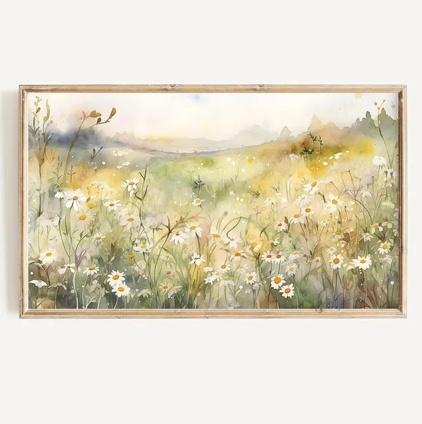 Spring Frame TV Wildflowers Watercolor Art Print