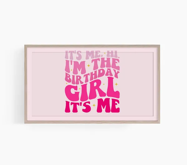 Happy Birthday Frame TV Art, Gift for Girls