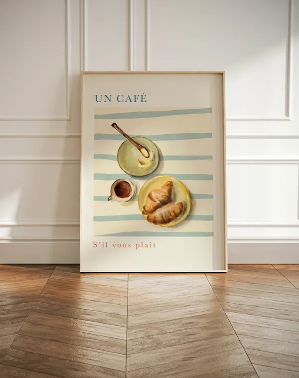 Croissant French Quote Minimalist Kitchen Art Print