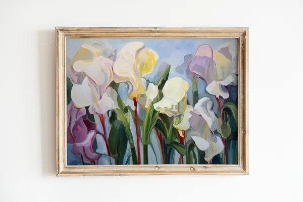 Abstract Floral Calla Lily Art Print, Soft Botanical