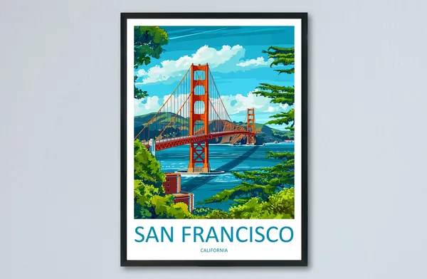San Francisco Golden Gate Travel Poster, Home Decor