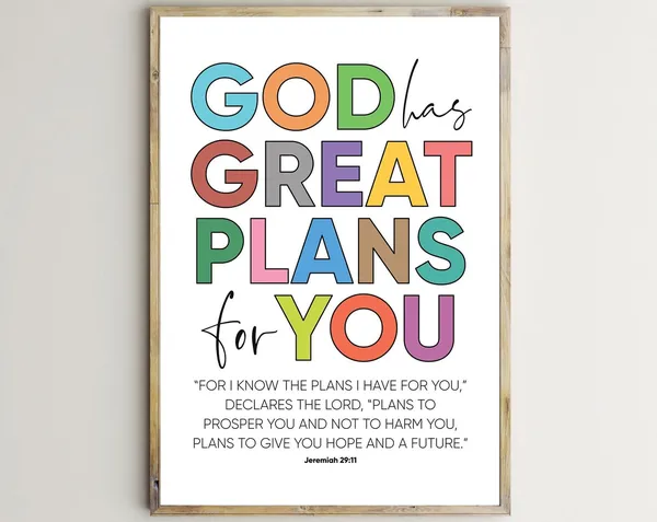 God Has Great Plans For You Bible Verse Art Print