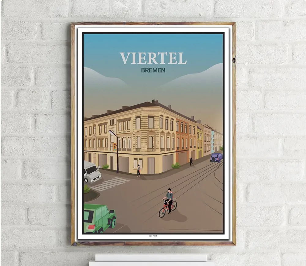 Bremen Viertel Vintage Travel Poster