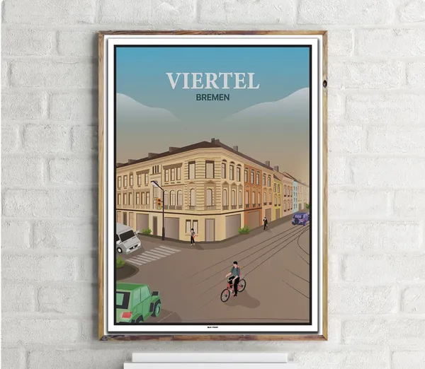 Bremen Viertel Vintage Travel Poster