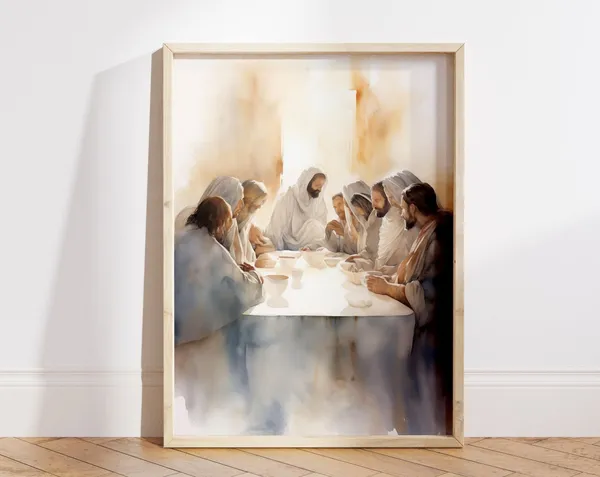 The Last Supper Jesus Scripture Wall Art Print