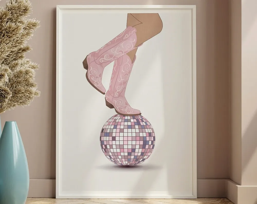 Disco Cowgirl Apartment Wall Art Print - Image 3