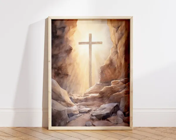 Holy Cross Abstract Christian Art Poster Print