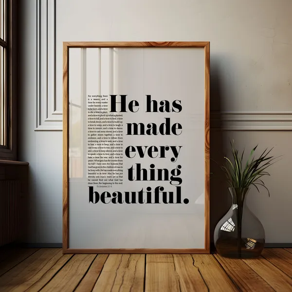 Ecclesiastes 3:11 Scripture Art Print, Bold Verse