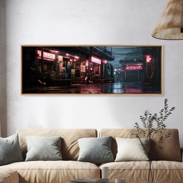 Tokyo Streets Retro Style Art Print, Winter Decor