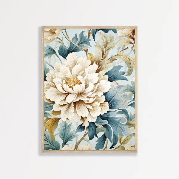 Retro Flower Art Print, Mid-Century Modern Decor