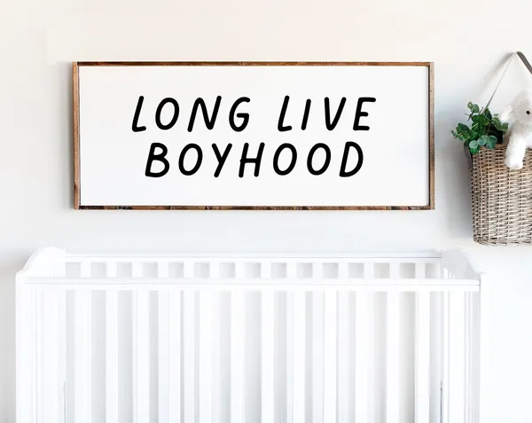 Long Live Boyhood Art Print, Boys Room Nursery Decor