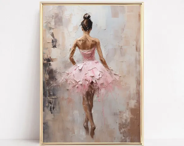 Ballerina Dancer Watercolor Art Print, Boho Preppy Decor