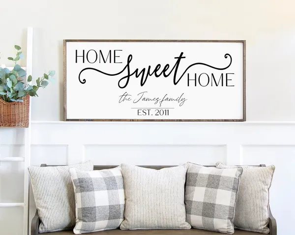 Custom Anniversary Date Sign, Home Sweet Home Wall Art Print
