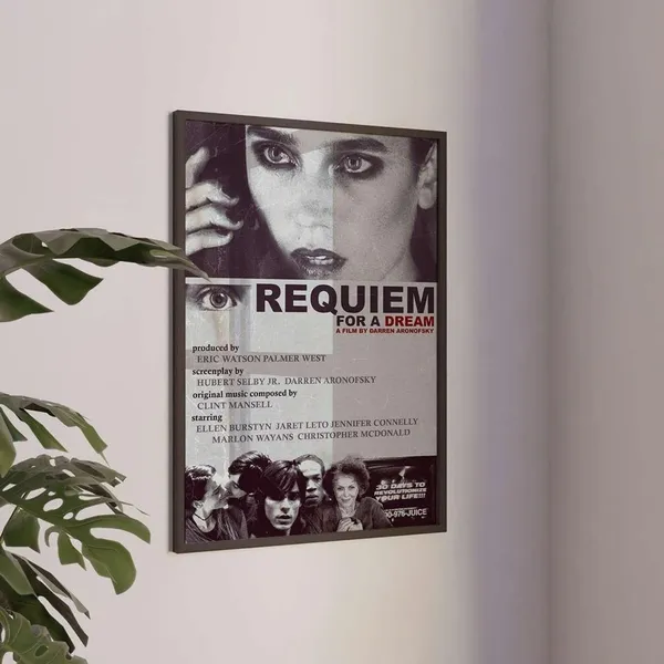 Requiem For A Dream Retro Movie Poster, Minimalist Art Print