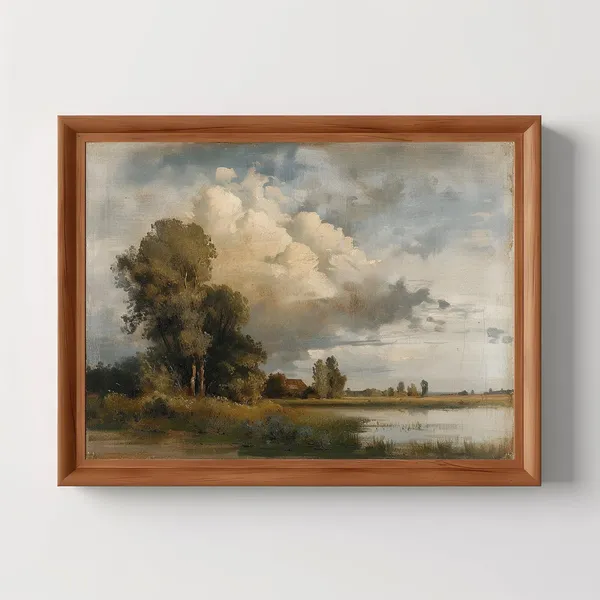 Rustic Country Farmhouse Landscape Art Print