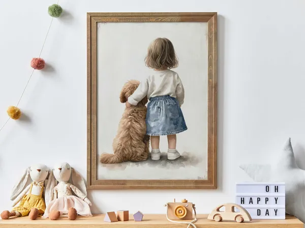 Cockapoo Nursery Print, Girl Dog Nursery Decor