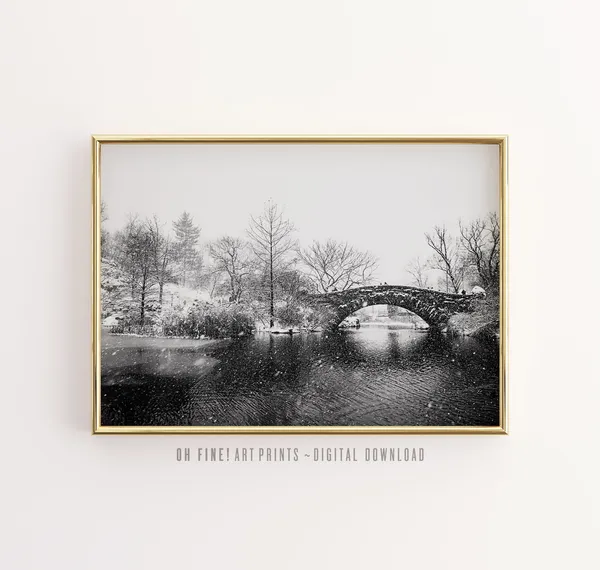Central Park Winter, New York City Travel Poster