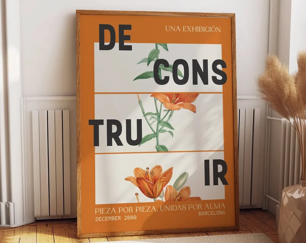 Abstract Blossoms Barcelona Exhibition Poster