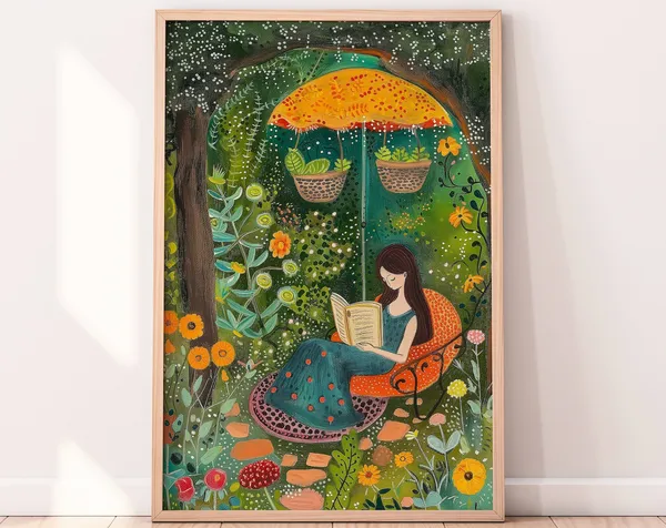 Cosy Library Book Decor, Bookworm Wall Art Print
