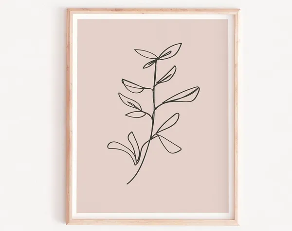 Terracotta Line Art Botanical Minimalist Art Print
