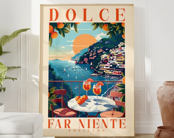 Dolce Far Niente Positano Italian Quote Travel Poster