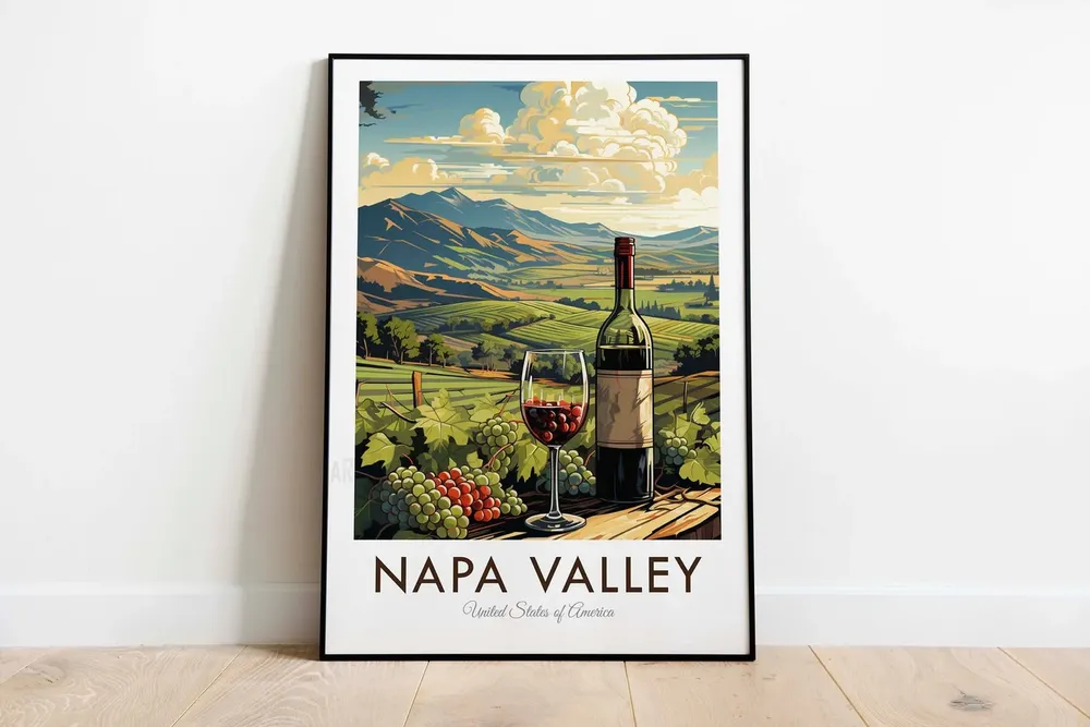 Napa Valley Vintage Style Travel Poster