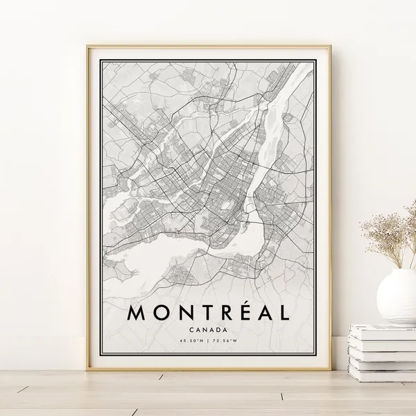 Montreal Map Print, Personalized Canada Travel Poster