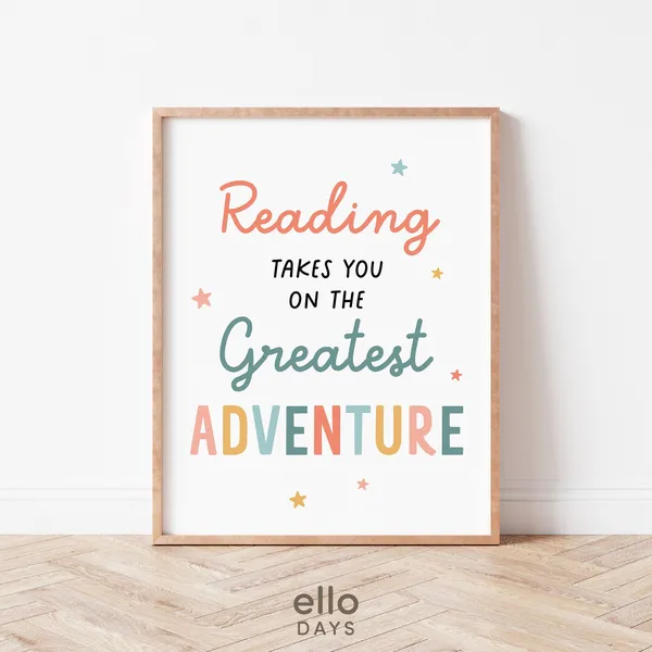 Reading Adventures Classroom Decor Poster