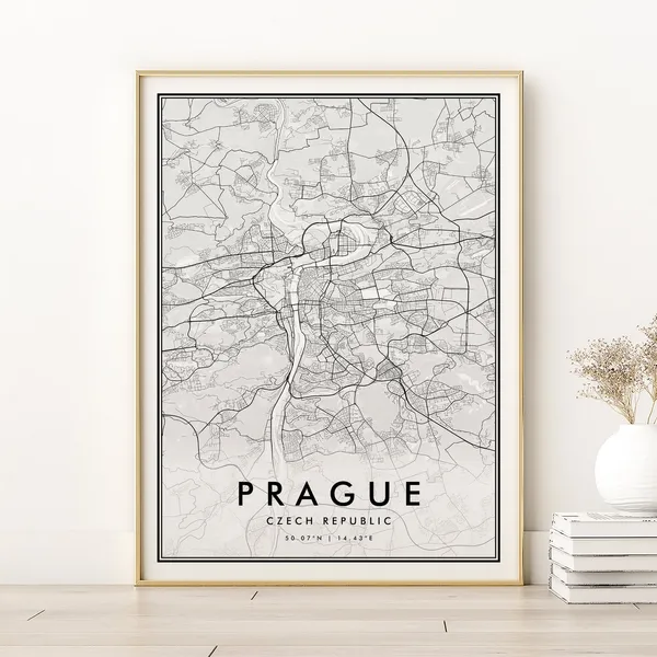 Prague Map Print, Czech Republic Travel Poster