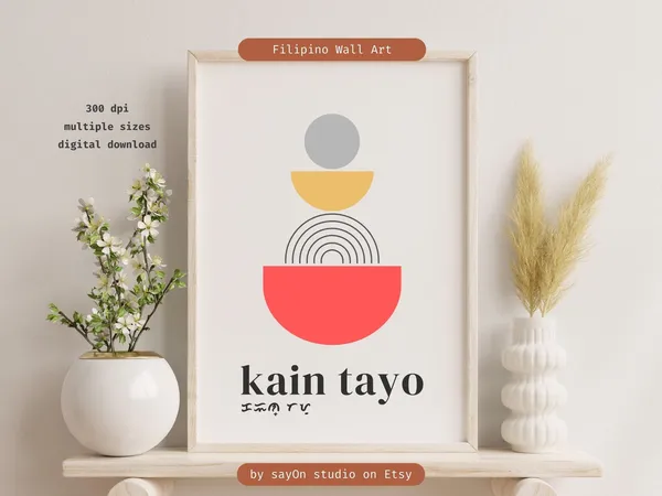 Kain Tayo Filipino Kitchen Art, Baybayin Poster