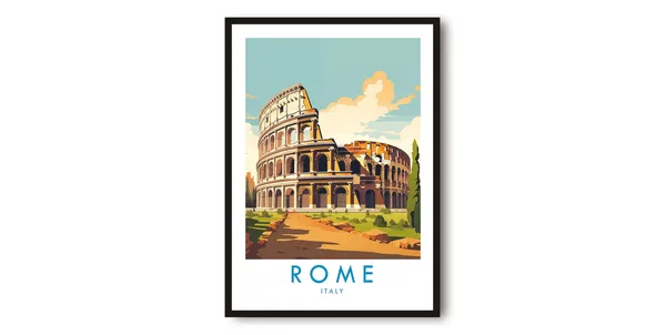 Rome Travel Poster, Italy Decor