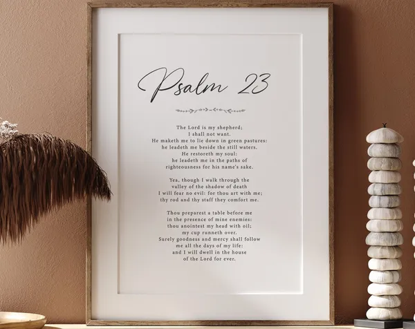 Psalm 23 Scripture Wall Art, Christian Decor