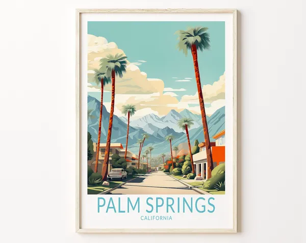 Palm Springs Travel Poster, California City Art Print