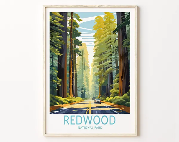 Redwood National Park Custom Travel Poster